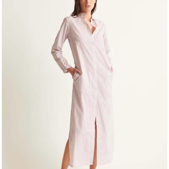 Skin worldwide Organic Cotton Selma red and white Striped Maxi Dress/lounge NWT - Picture 10 of 10